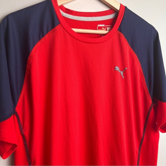 Puma Men's Red and Blue Sport Tee Shirt Size Large EUC - Picture 2 of 7